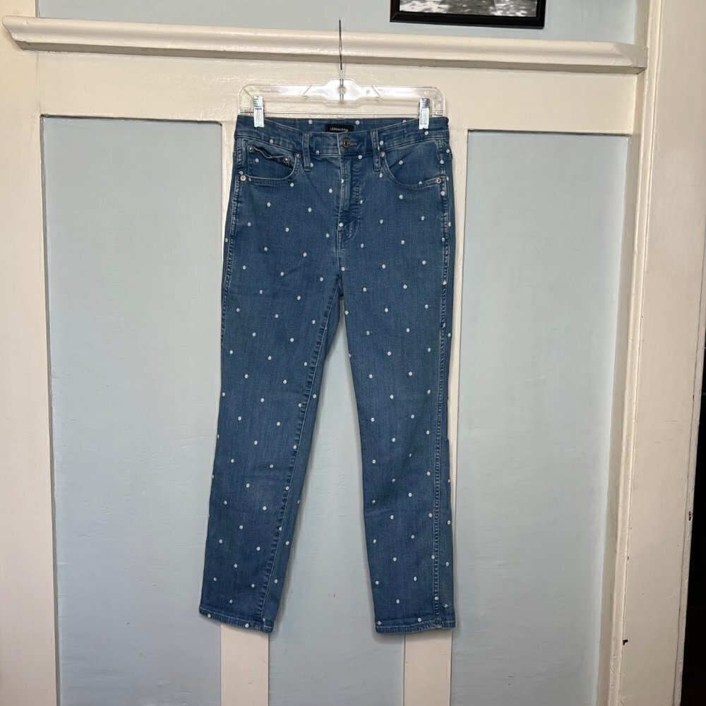 J. Crew Vintage Straight Polkadot Jeans